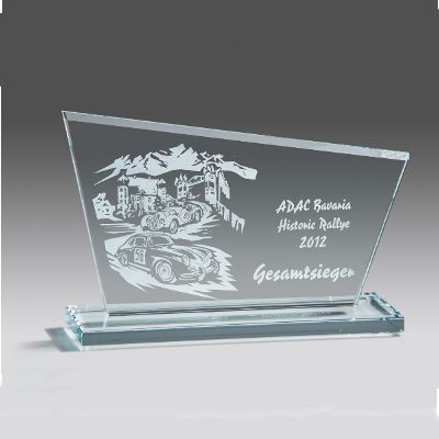 Glaspokale mit Gravur, Glastrophäen, Glasawards, 3D Foto Glasgravur, Pokale:  Garmisch